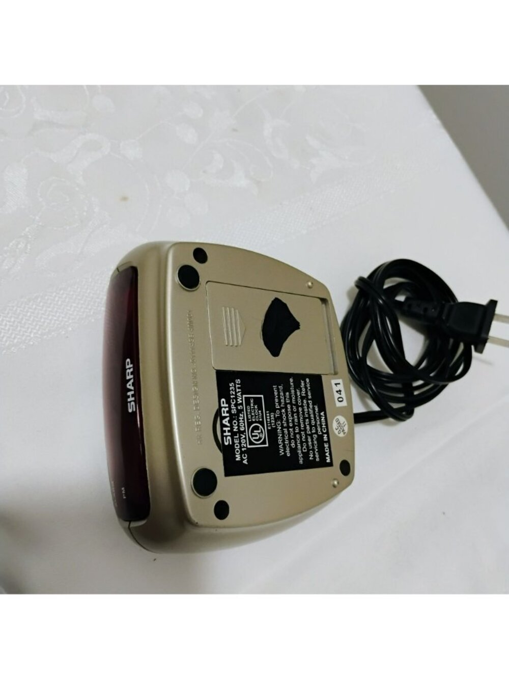 Sharp Digital Alarm Clock Model SPC3735 With Woodgrain Accent & Red LED Display - Picture 5 of 10